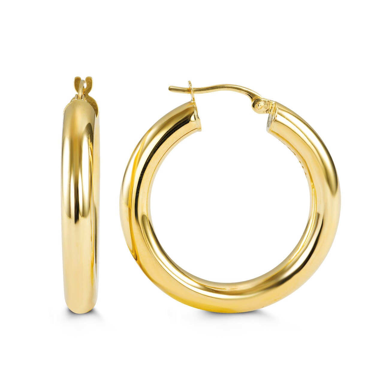 Classic Plain Gold Hoop Earrings