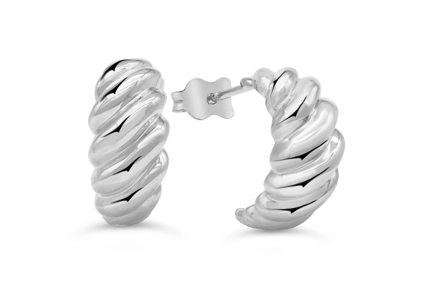 Ribbed Gold Earrings
