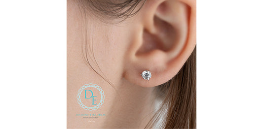 Lab Grown Diamond Martini Setting Stud Earrings