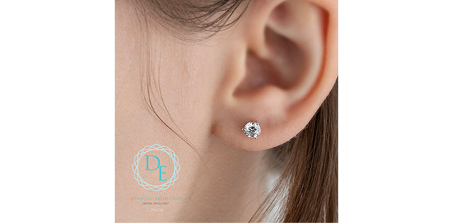 Lab Grown Diamond Martini Setting Stud Earrings