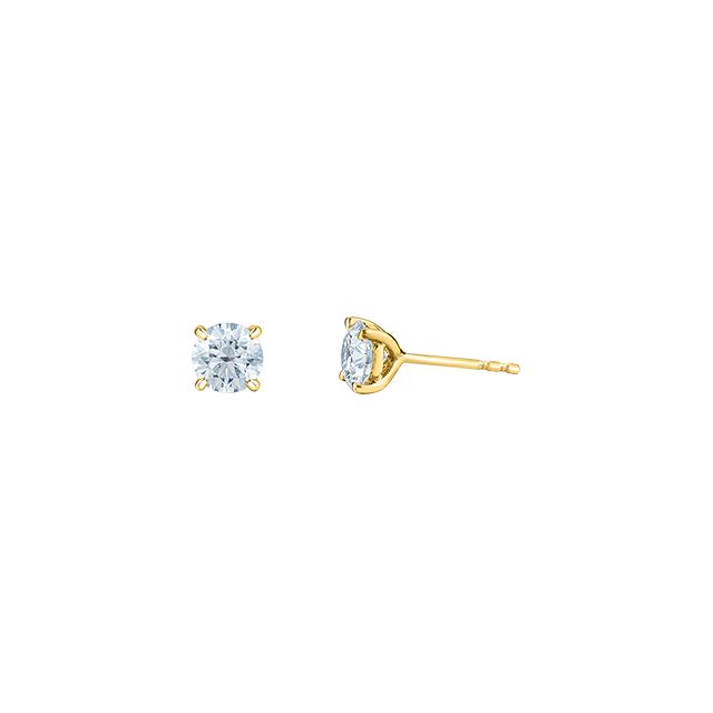 Classic Round Brilliant Lab Grown Diamond Stud Earrings