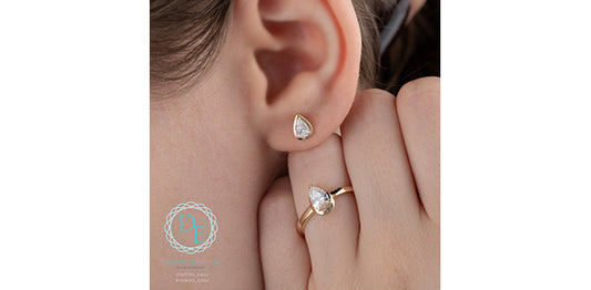 Pear Shape Lab Grown Diamond Stud Earrings
