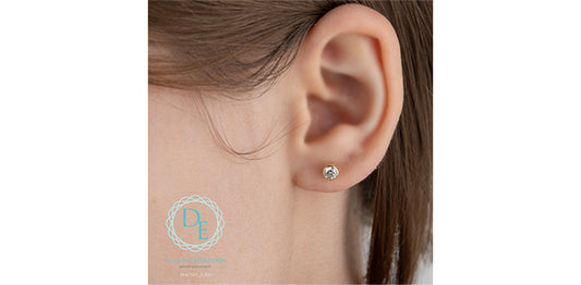 Bezel Set Lab Grown Diamond Stud Earrings