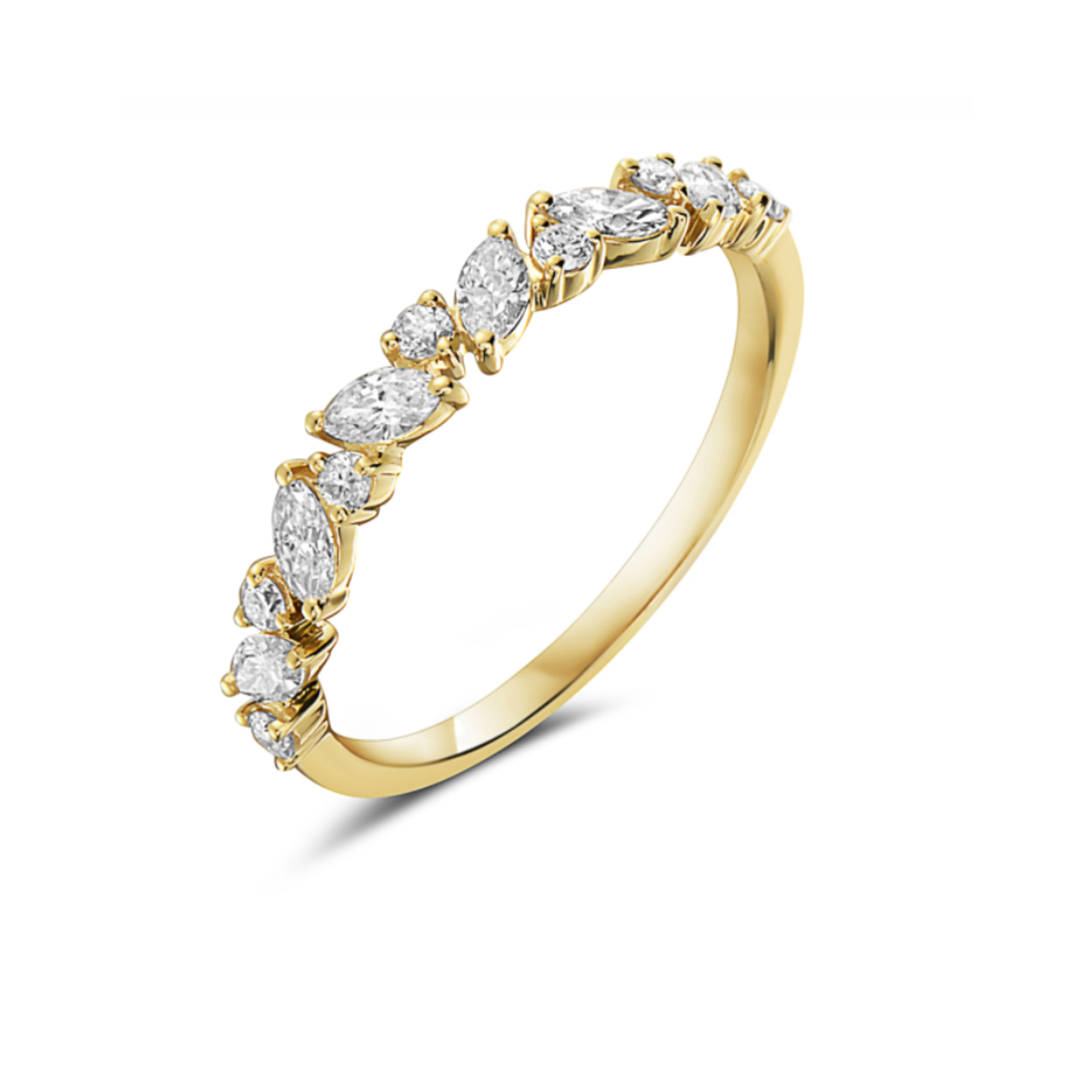 Bassali Marquise & Round Natural Diamond Band