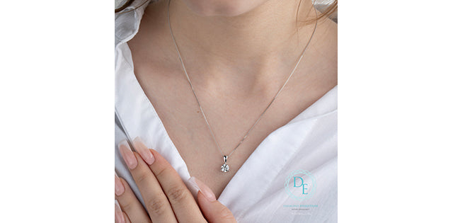 Martini Setting Lab Grown Diamond Solitaire Necklace