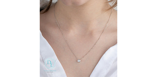 Bezel Set Round Brilliant Lab Grown Diamond Necklace