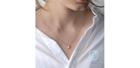 Pear Shape Lab Grown Diamond Solitaire Necklace