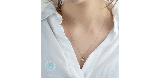 Open Pear Shape Lab Grown Diamond Necklace