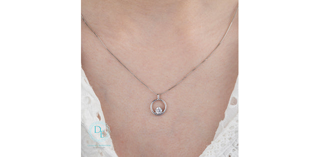 Open Circle Lab Grown Diamond Necklace