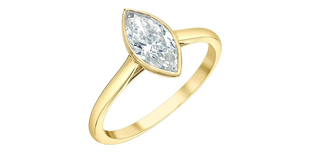 Bezel Marquise Solitaire Engagement Ring