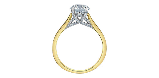 Round Brilliant Hidden Halo Trellis Lab Diamond Ring