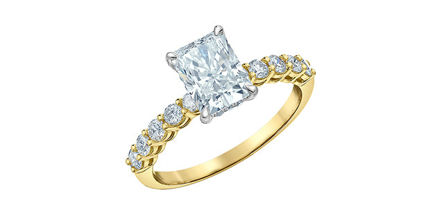 Radiant Lab Grown Accented Engagement Ring