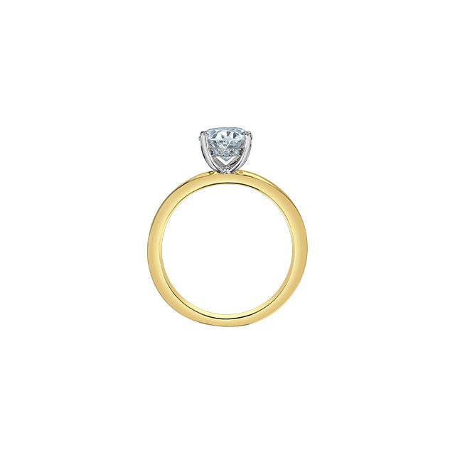 Oval Lab Grown Wide Shank Solitaire Engagement Ring