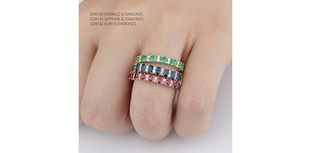 Oval Ruby and Diamond Band