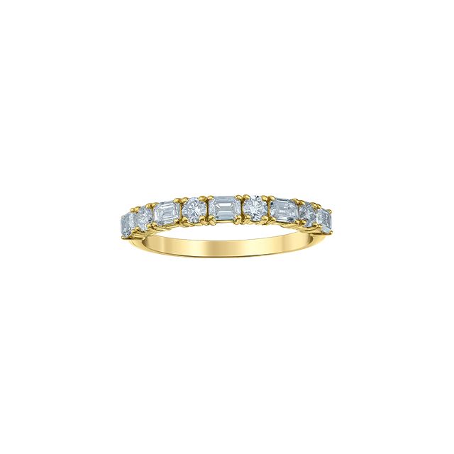 Emerald Cut and Round Brilliant Lab Grown Diamond Band
