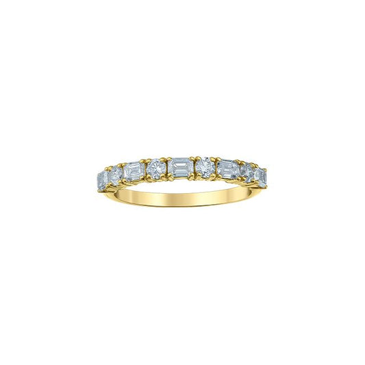 Emerald Cut and Round Brilliant Lab Grown Diamond Band