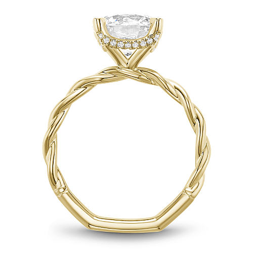 Noam Carver "Atelier" Round Center Twisted Band & Hidden Halo Engagement Ring