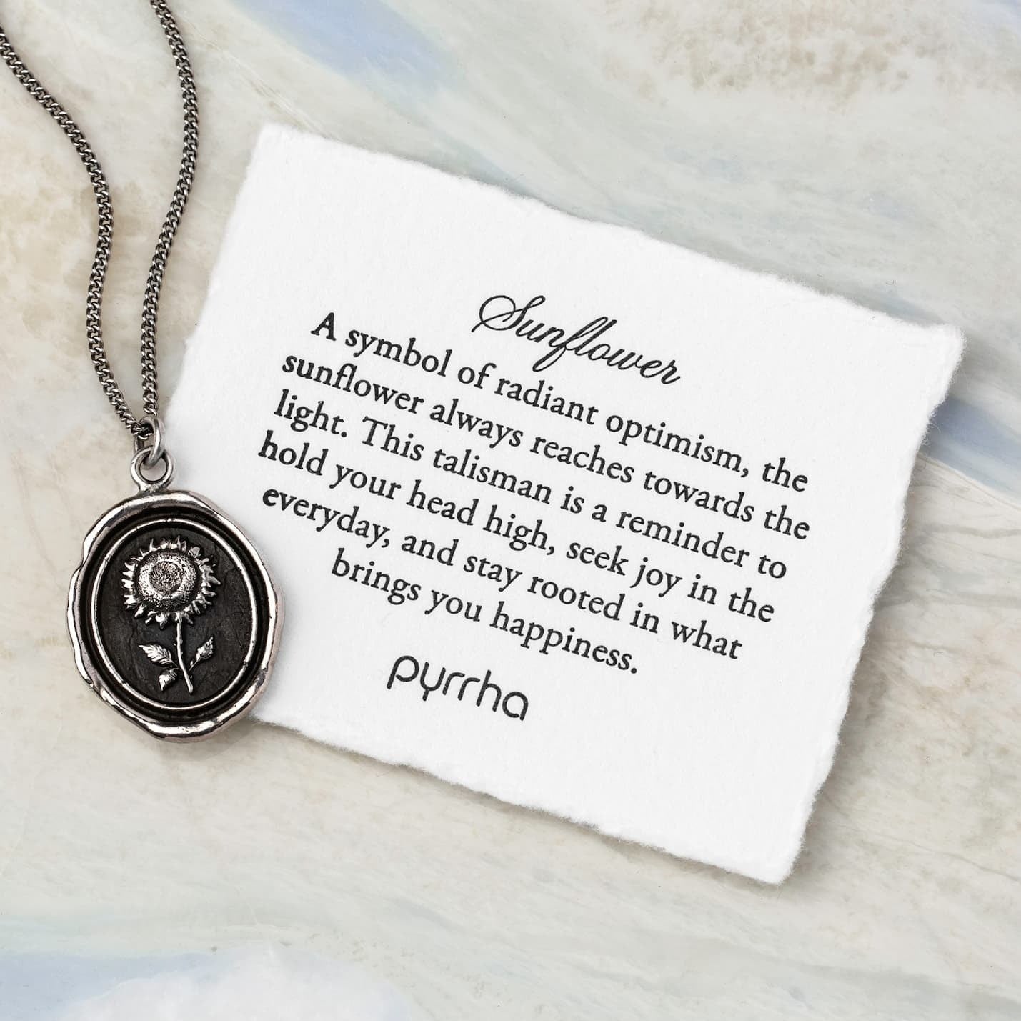 Pyrrha Sunflower Talisman Necklace