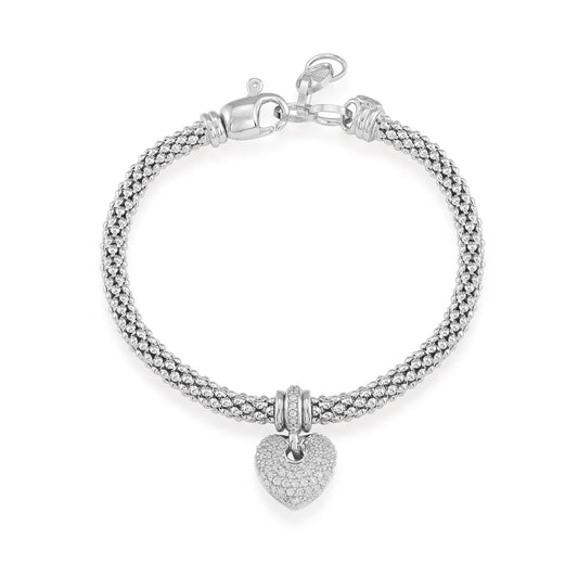Miss Mimi Mesh Bracelet with Pavé Heart