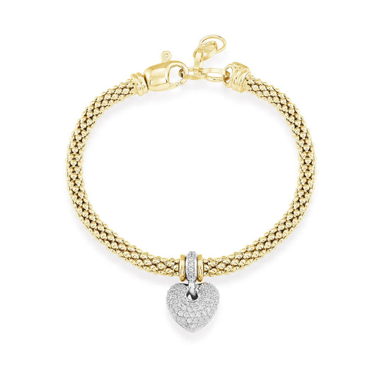 Miss Mimi Mesh Bracelet with Pavé Heart