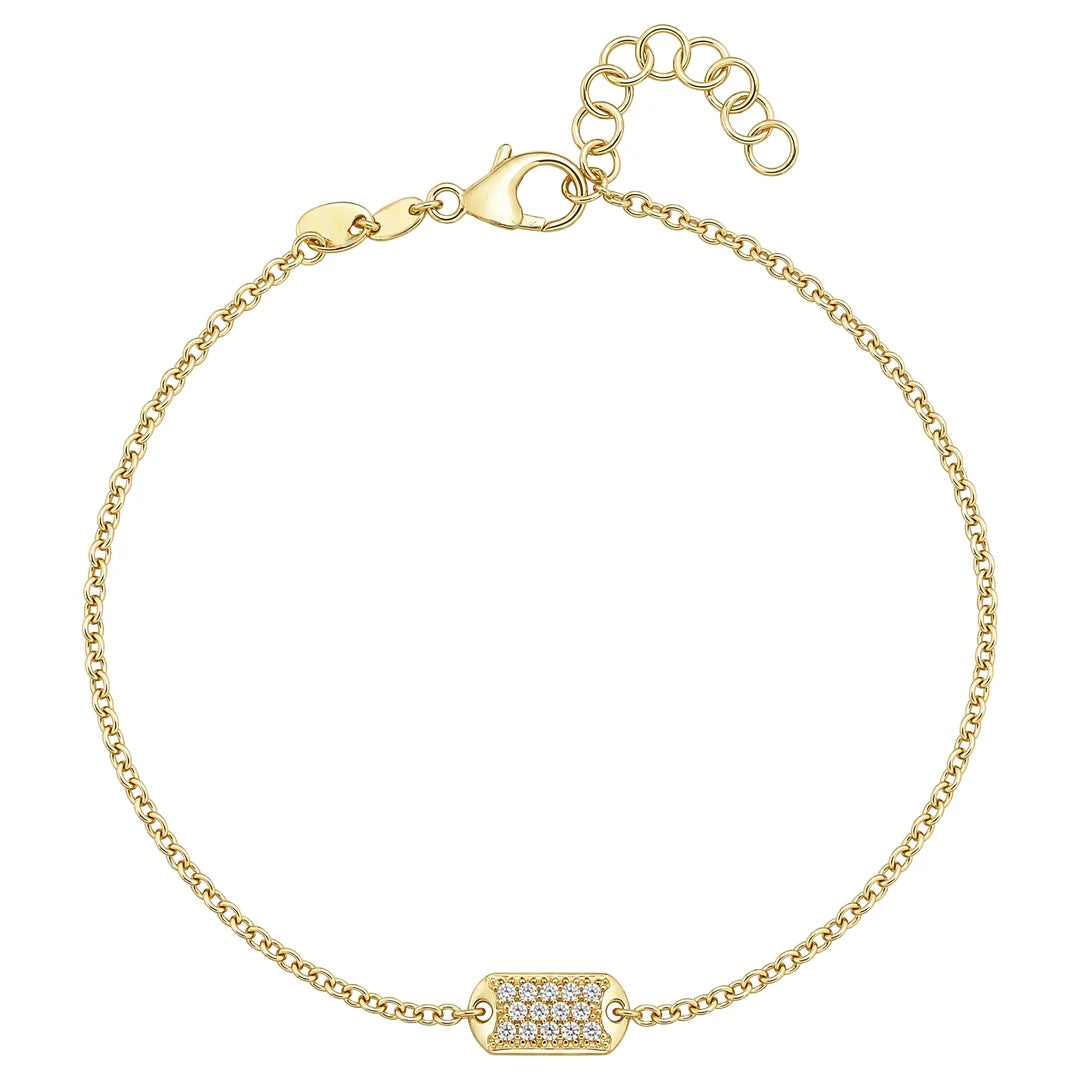 Miss Mimi Pave Fancy Tag Bracelet