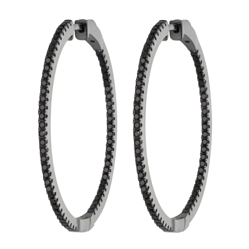 Miss Mimi Large Inside Out Hoop in Black