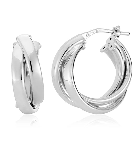 Miss Mimi Small Criss Cross Hoops in Yellow