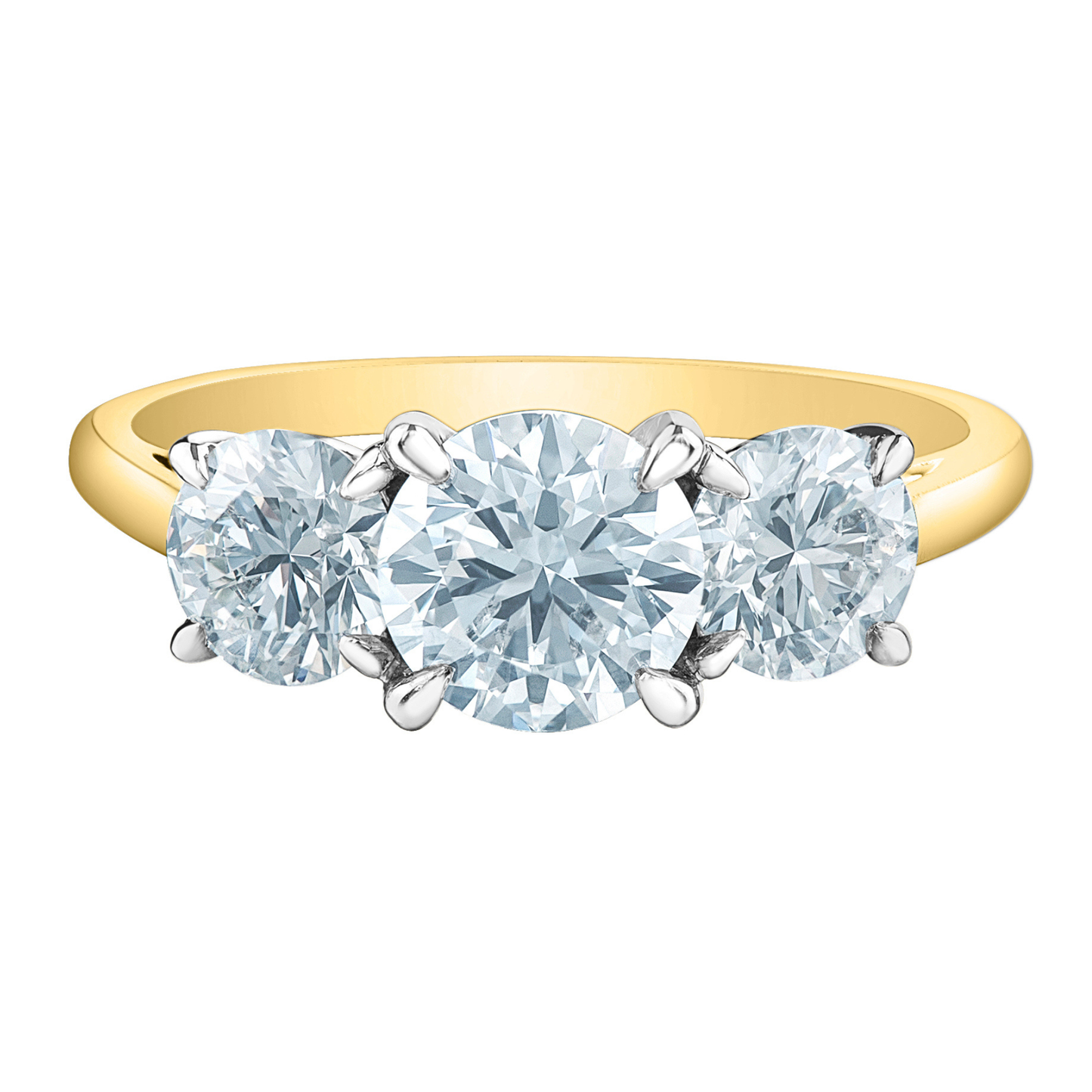 Round Brilliant Trinity Engagement Ring