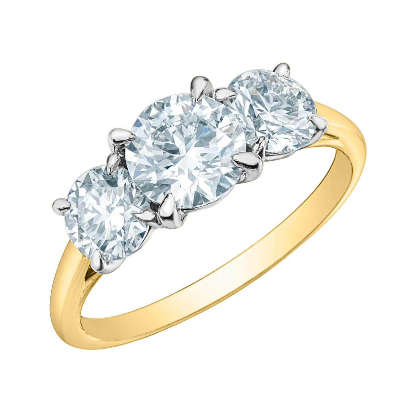Round Brilliant Trinity Engagement Ring
