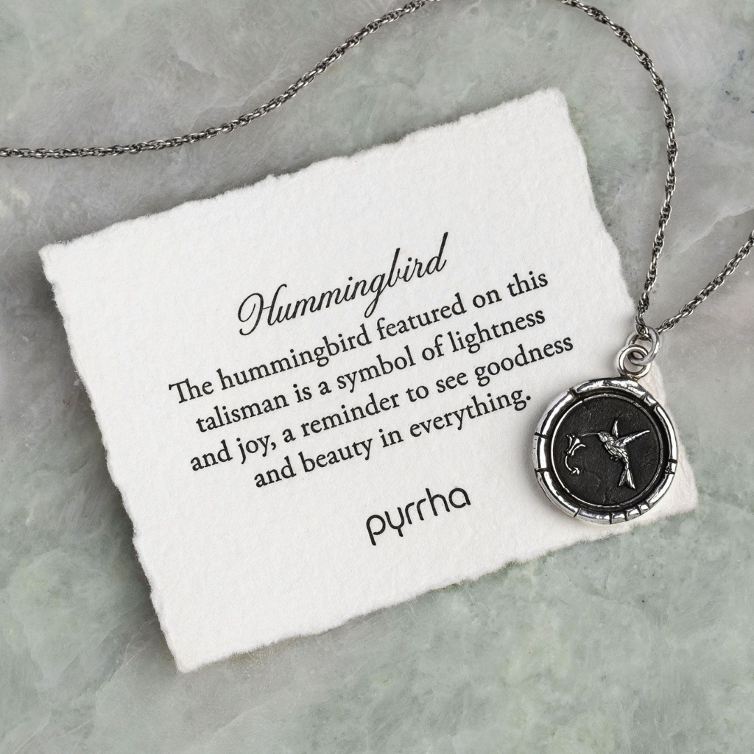 Pyrrha Hummingbird Talisman Necklace