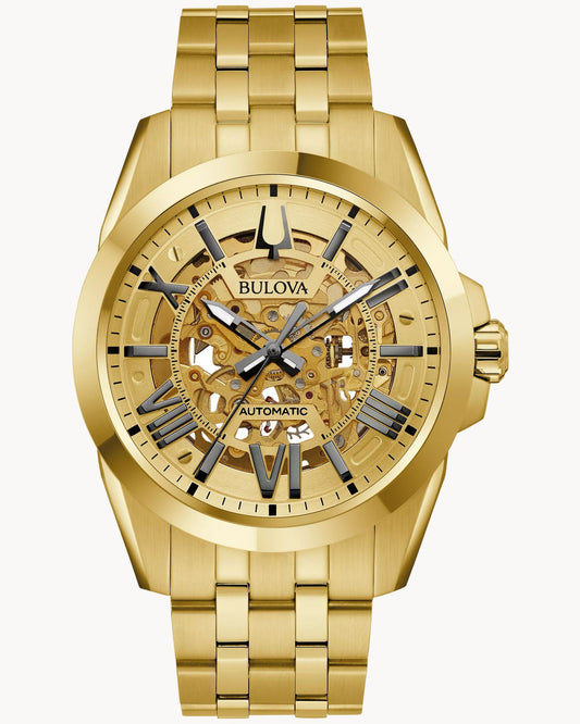 Sutton Gold Tone Automatic Bulova Watch