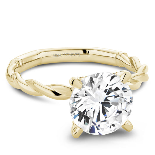 Noam Carver "Atelier" Round Center Twisted Band & Hidden Halo Engagement Ring