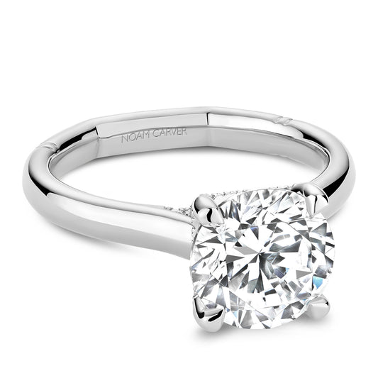 Noam Carver "Atelier" Round Center, Hidden Halo & Accented Engagement Ring