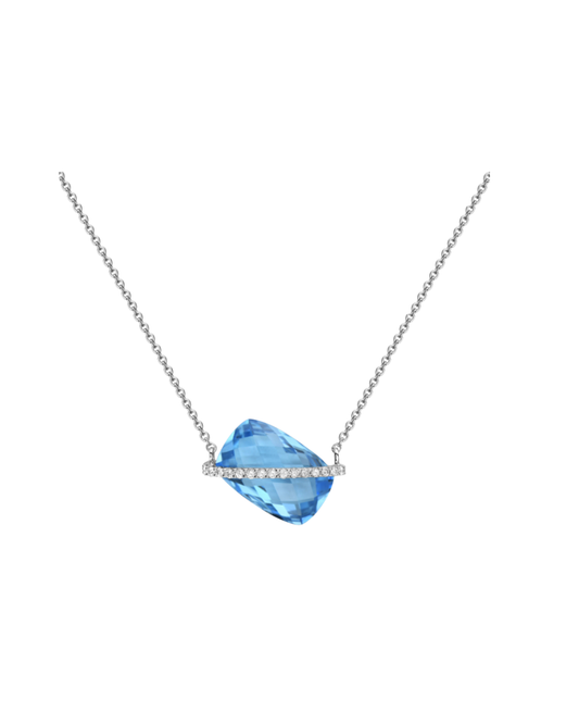 Bassali Blue Topaz &amp; Diamond Necklace