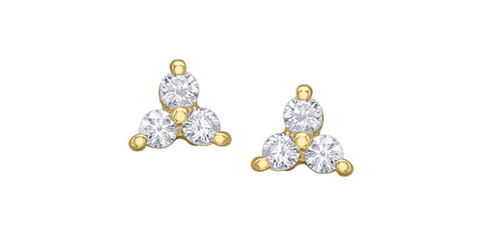 Mini Triangle Diamond Cluster Stud Earrings