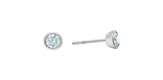 Lab Grown Bezel Set Stud Earrings