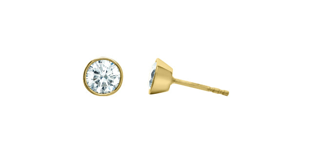 Lab Grown Diamond Bezel Set Stud Earrings