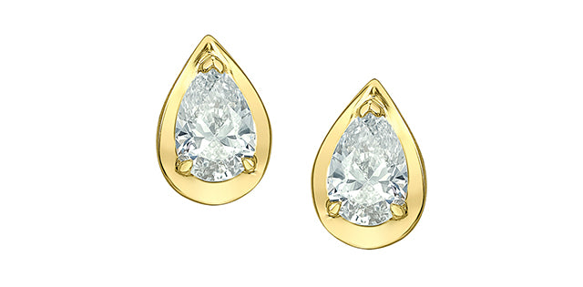 Pear Shape Lab Grown Diamond Stud Earrings