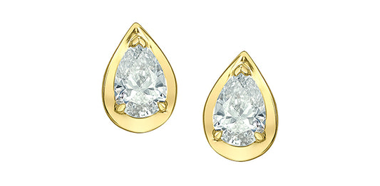 Pear Shape Lab Grown Diamond Stud Earrings