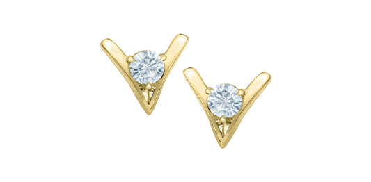 Chevron Lab Grown Diamond Stud Earrings