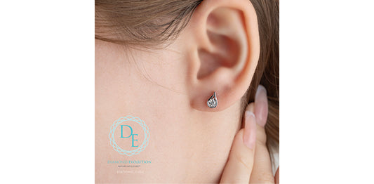 Teardrop Shape Lab Grown Diamond Stud Earrings