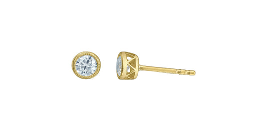 Bezel Set Lab Grown Diamond Stud Earrings
