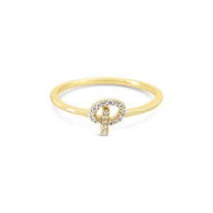 Diamond Initial Ring
