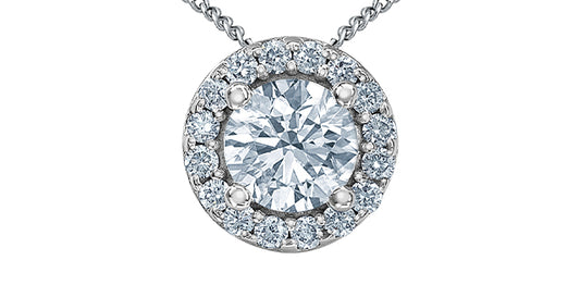 Round Halo Lab Grown Diamond Necklace