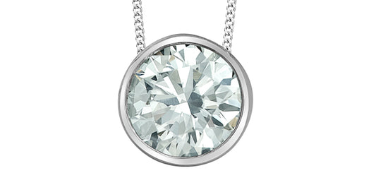 Bezel Set Round Brilliant Lab Grown Diamond Necklace