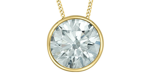 Bezel Set Lab Grown Diamond Solitaire Necklace