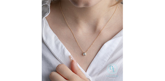 Bezel Set Lab Grown Diamond Solitaire Necklace