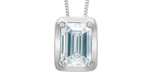 Emerald Cut Lab Grown Diamond Necklace