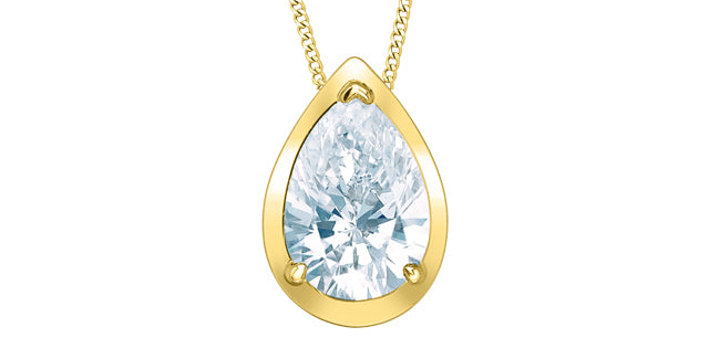 Pear Shape Lab Grown Diamond Solitaire Necklace