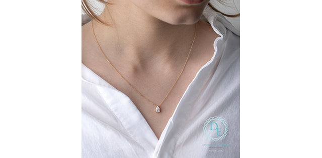 Pear Shape Lab Grown Diamond Solitaire Necklace